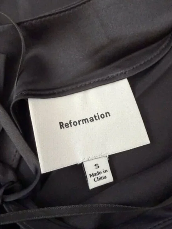 NEW Reformation Jeany Silk Long Dress Backless Formal Wedding Black | Size S - Picture 8 of 10